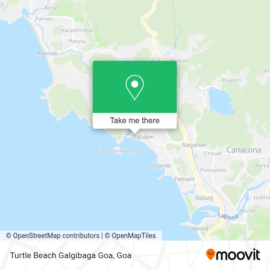 Turtle Beach Galgibaga Goa map