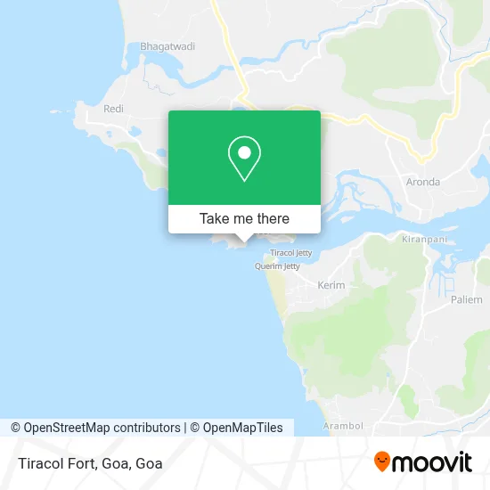 Tiracol Fort, Goa map