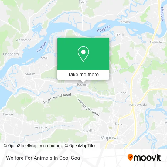 Welfare For Animals In Goa map