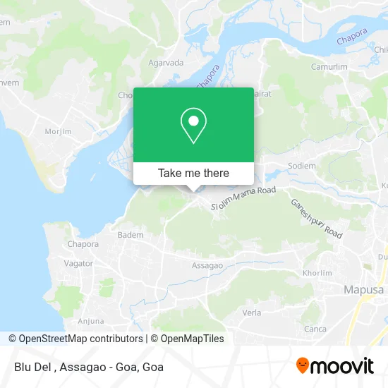 Blu Del , Assagao - Goa map