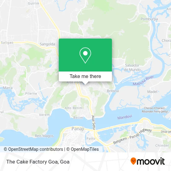 The Cake Factory Goa map