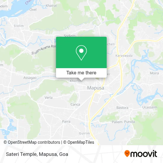 Sateri Temple, Mapusa map