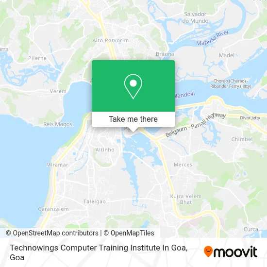 Technowings Computer Training Institute In Goa map