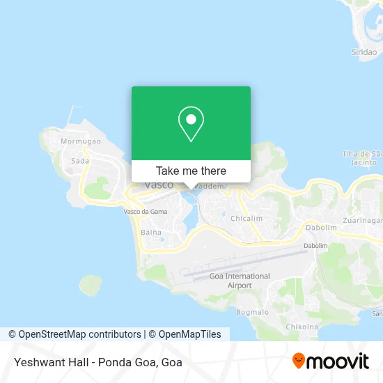Yeshwant Hall - Ponda Goa map