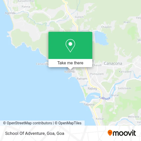 School Of Adventure, Goa map