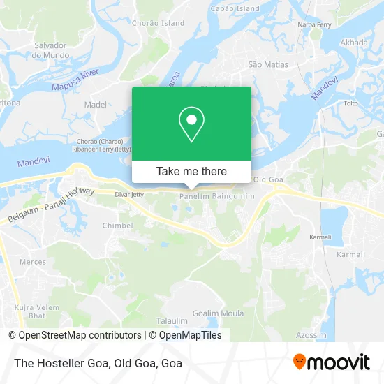 The Hosteller Goa, Old Goa map