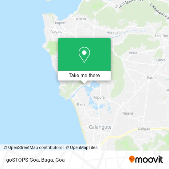 goSTOPS Goa, Baga map