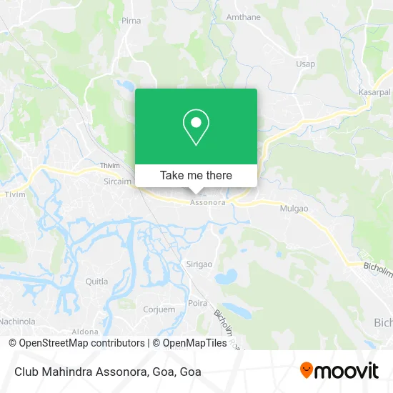 Club Mahindra Assonora, Goa map