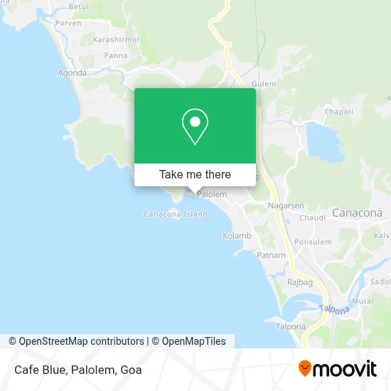 Cafe Blue, Palolem map