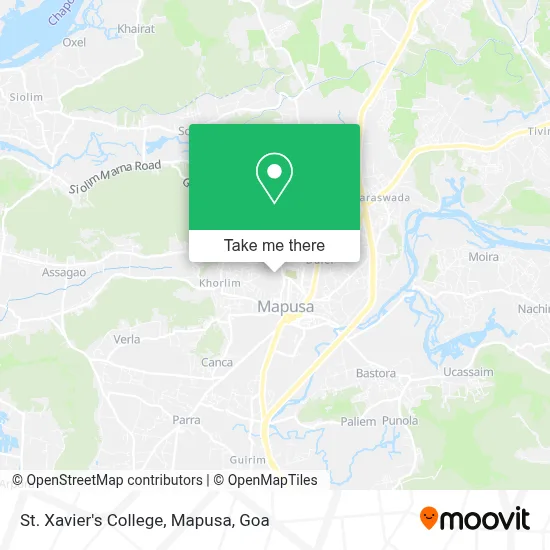 St. Xavier's College, Mapusa map