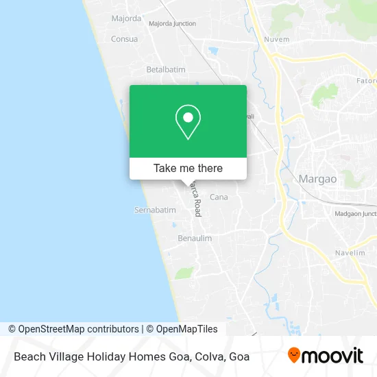 Beach Village Holiday Homes Goa, Colva map