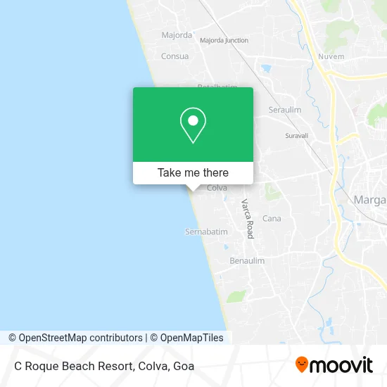 C Roque Beach Resort, Colva map