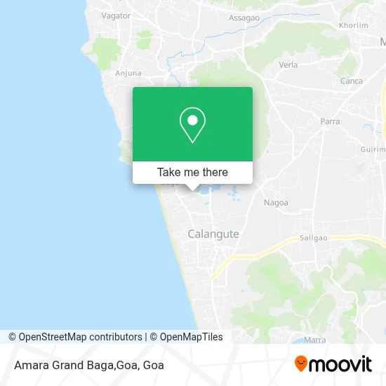 Amara Grand Baga,Goa map