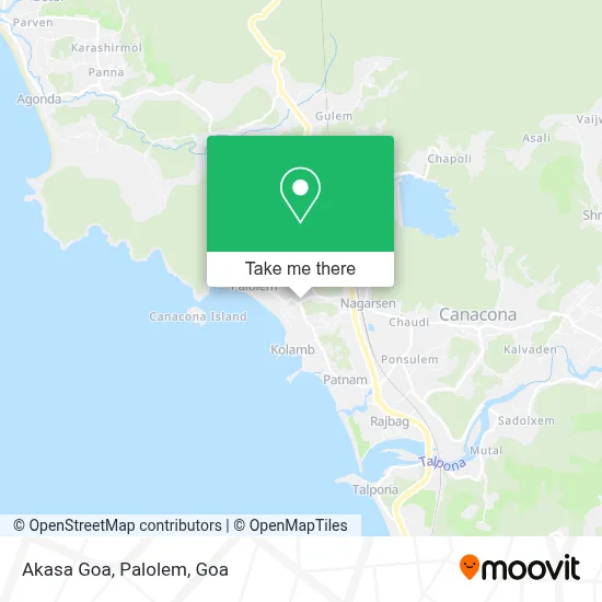 Akasa Goa, Palolem map