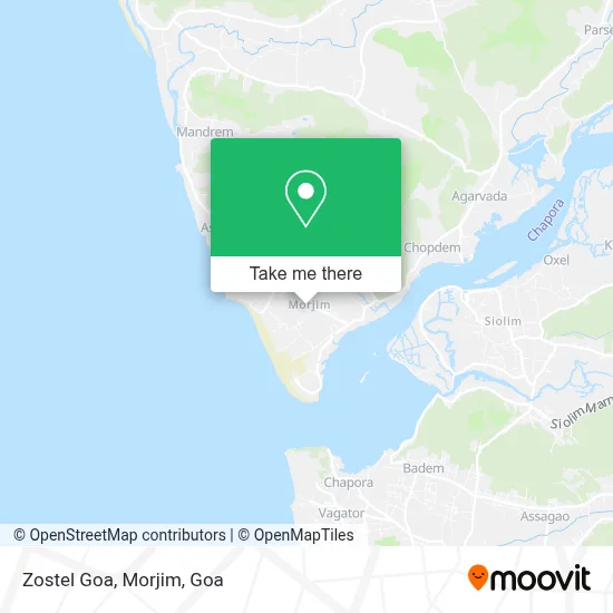 Zostel Goa, Morjim map
