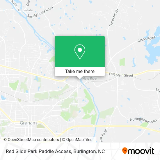 Red Slide Park Paddle Access map