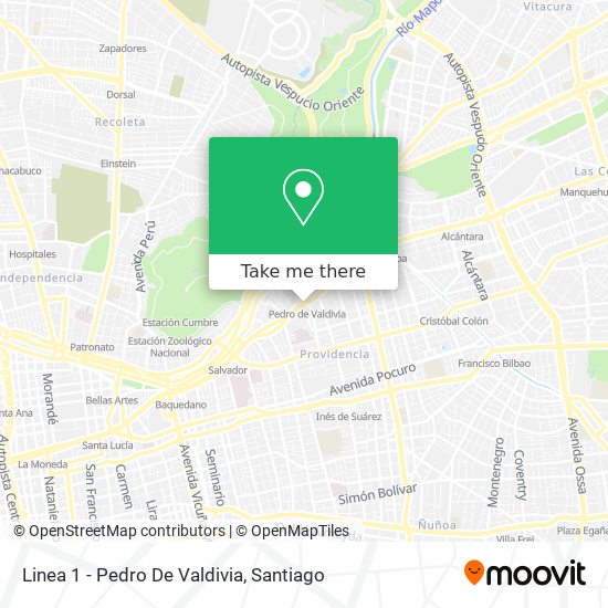 Linea 1 - Pedro De Valdivia map