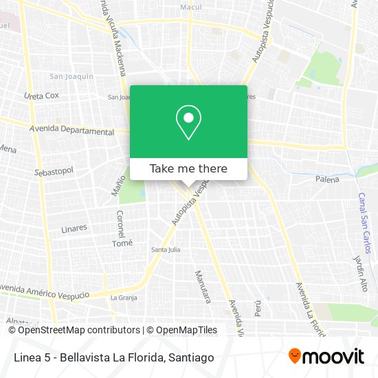 Mapa de Linea 5 - Bellavista La Florida