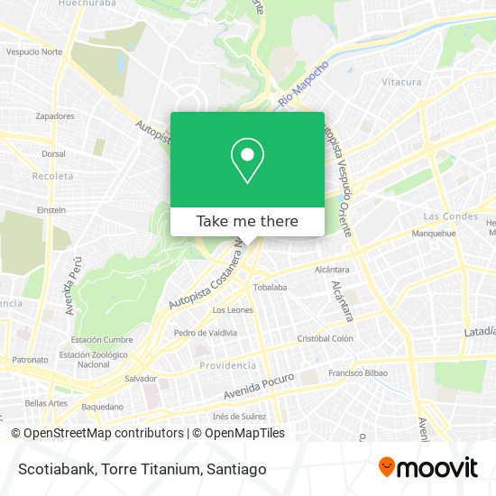 How to get to Scotiabank, Torre Titanium in Las Condes by Micro or Metro?