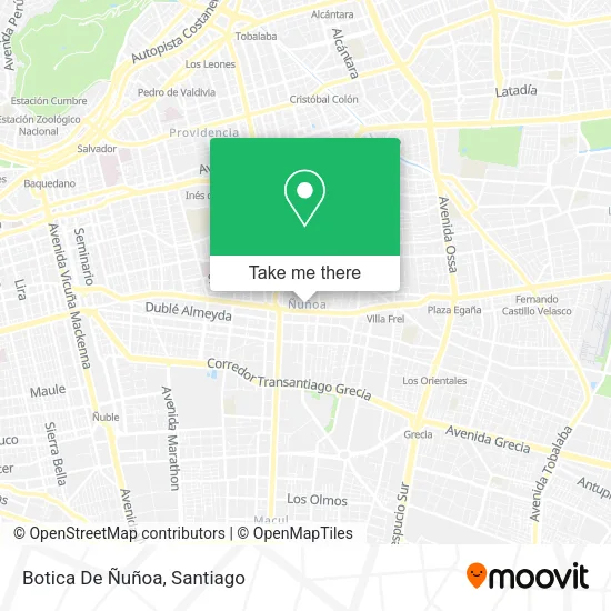 Botica De Ñuñoa map