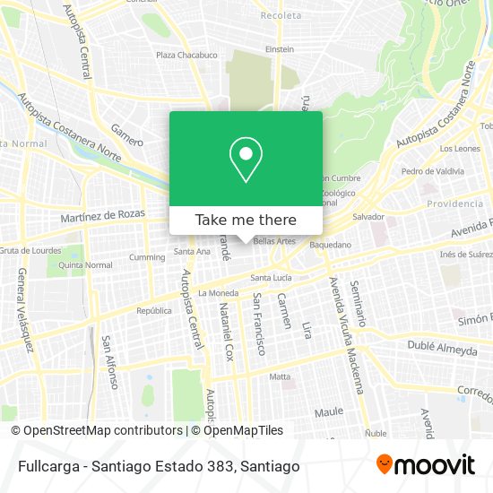 Fullcarga - Santiago Estado 383 map
