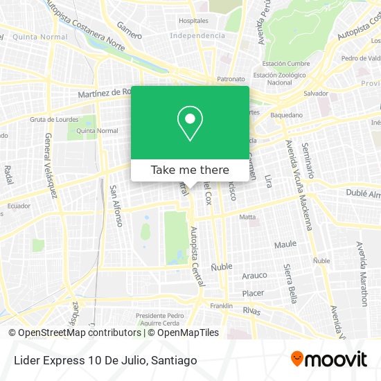 Mapa de Lider Express 10 De Julio