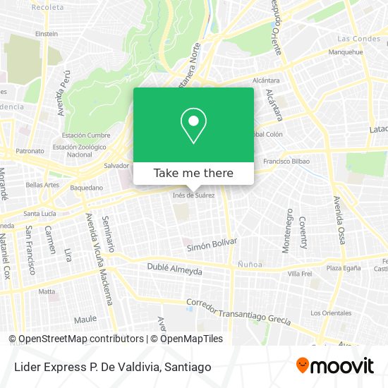 Lider Express P. De Valdivia map