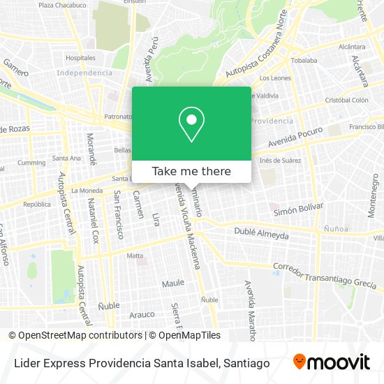 Lider Express Providencia Santa Isabel map