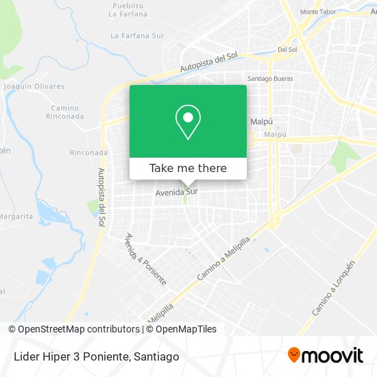 Mapa de Lider Hiper 3 Poniente