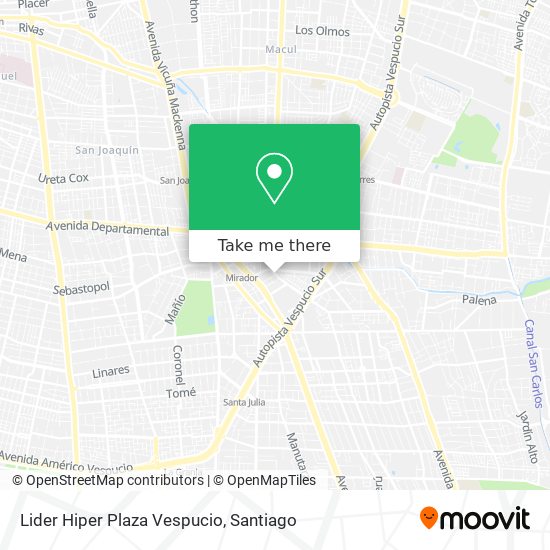 Lider Hiper Plaza Vespucio map
