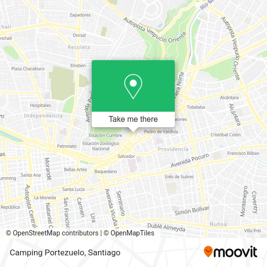 Camping Portezuelo map