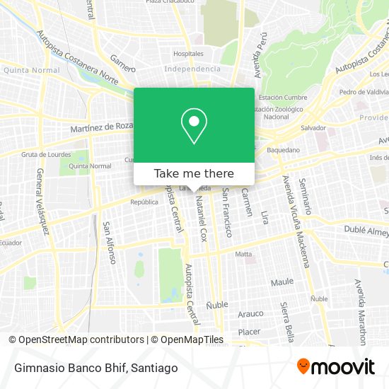 Gimnasio Banco Bhif map