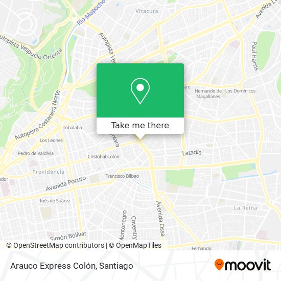 Arauco Express Colón map