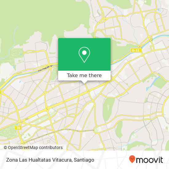 Zona Las Hualtatas Vitacura map