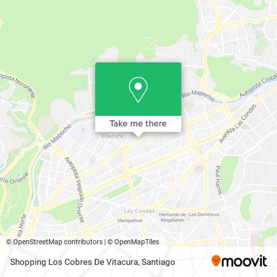 Shopping Los Cobres De Vitacura map