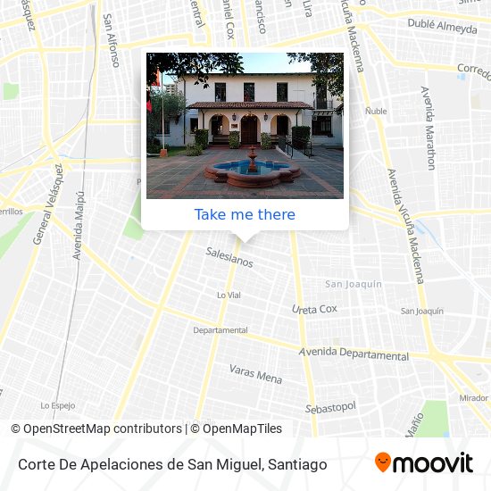 Corte De Apelaciones de San Miguel map