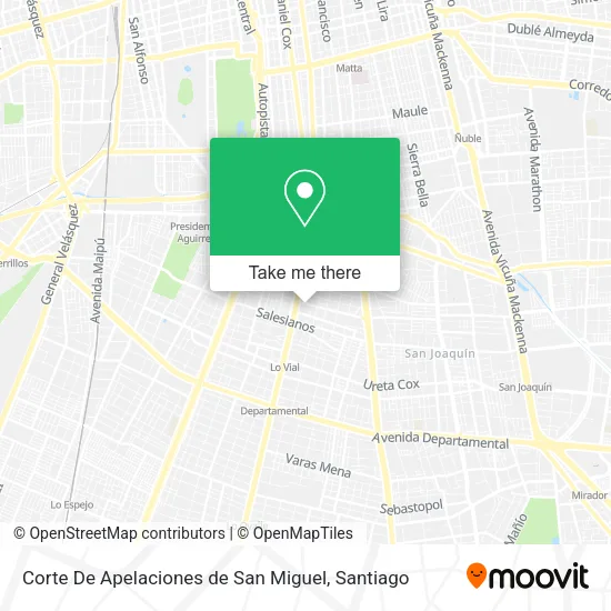 Corte De Apelaciones de San Miguel map