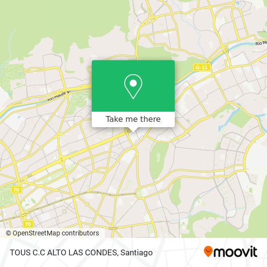 TOUS C.C ALTO LAS CONDES map