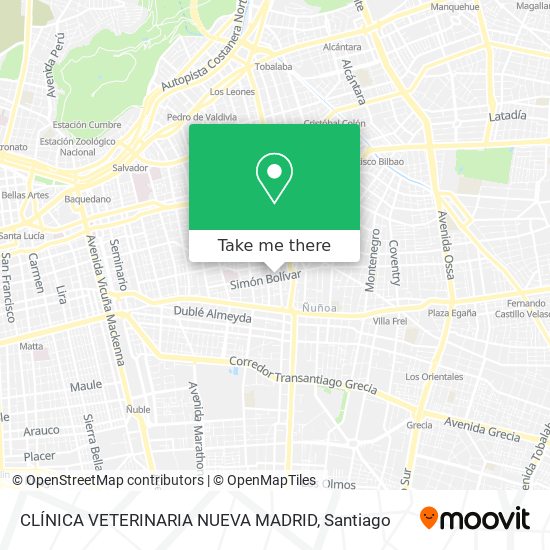 CLÍNICA VETERINARIA NUEVA MADRID map