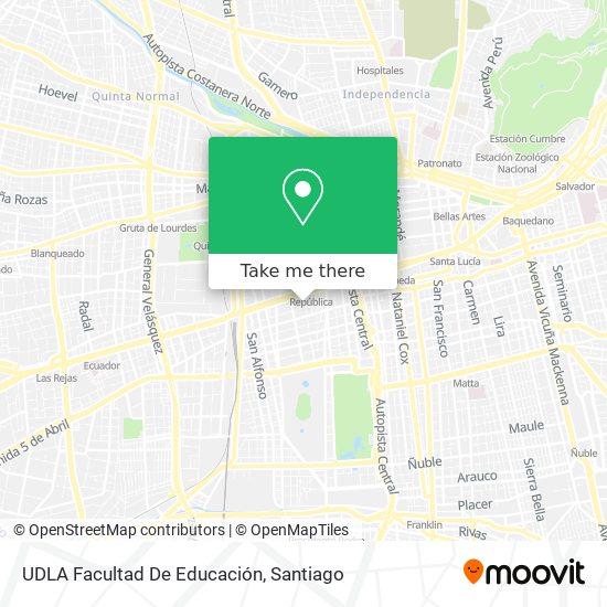 Mapa de UDLA Facultad De Educación