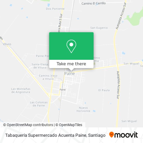 Mapa de Tabaquería Supermercado Acuenta Paine