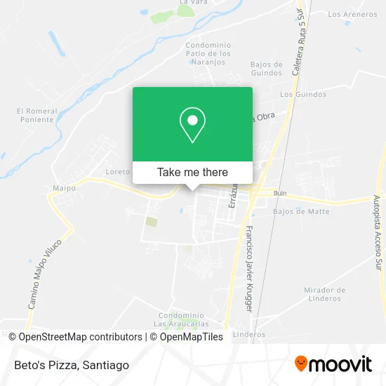 Beto's Pizza map