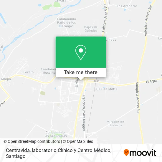 Centravida, laboratorio Clínico y Centro Médico map