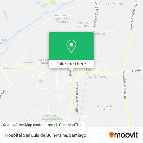 Hospital San Luis de Buin-Paine map