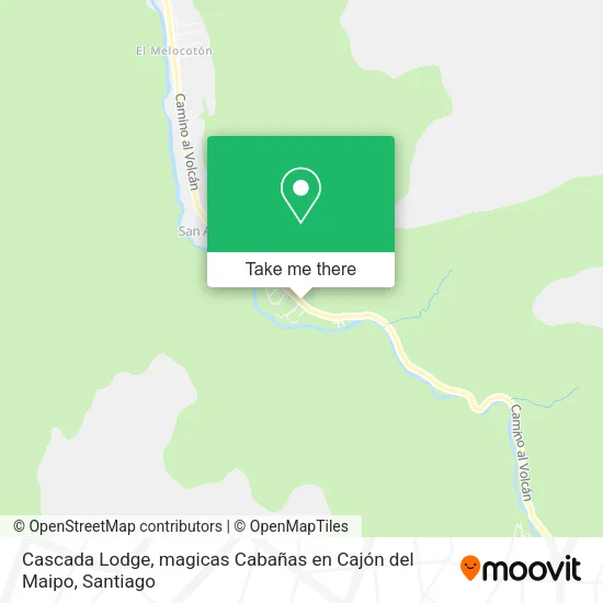 Cascada Lodge, magicas Cabañas en Cajón del Maipo map