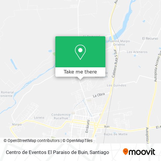 Mapa de Centro de Eventos El Paraiso de Buin