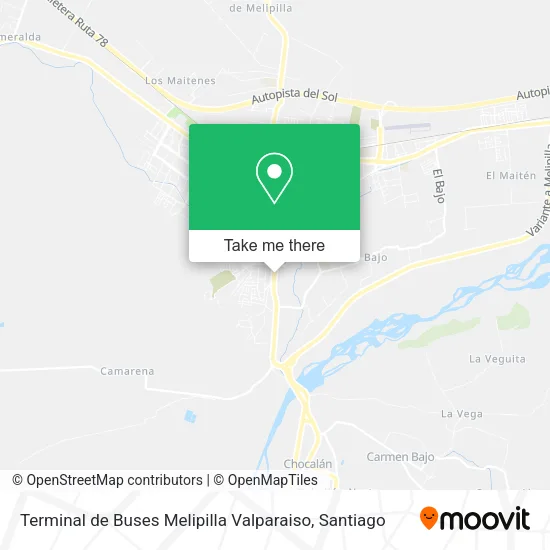 Terminal de Buses Melipilla Valparaiso map