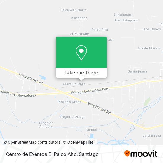 Centro de Eventos El Paico Alto map