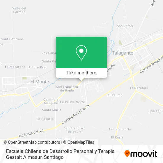 Escuela Chilena de Desarrollo Personal y Terapia Gestalt Almasur map