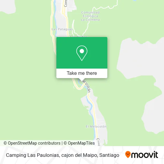 Mapa de Camping Las Paulonias, cajon del Maipo